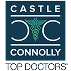 Castle Connolly Top Doctors badge with blue background and medical caduceus symbol.
